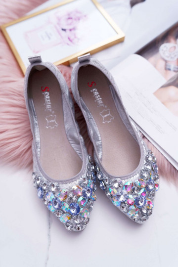 Ballerine argento con decorazione in cristallo 2