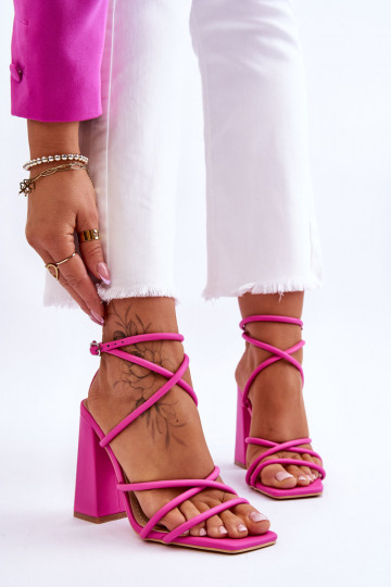Sandali con tacco rosa Josette