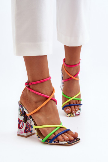 Sandali con tacco multicolore Josette