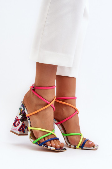Sandali con tacco multicolore Josette 2