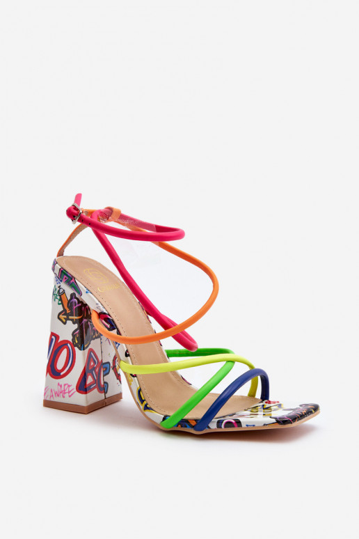 Sandali con tacco multicolore Josette