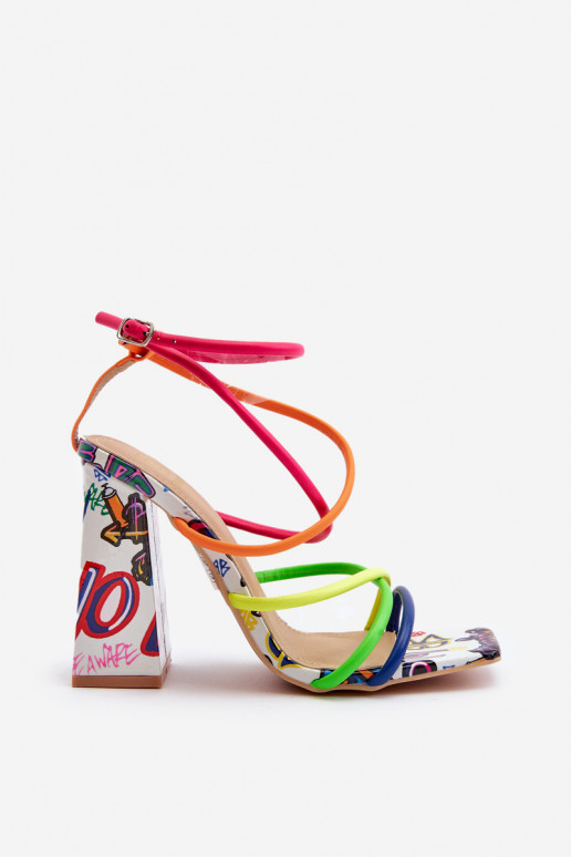 Sandali con tacco multicolore Josette