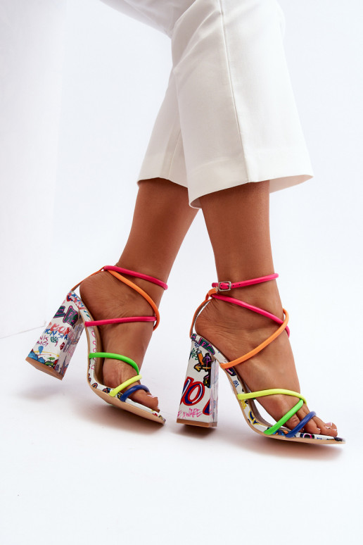 Sandali con tacco multicolore Josette