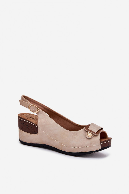 Sandali leggeri con piattaforma sabbia e oro Comfort Shoes Efravia