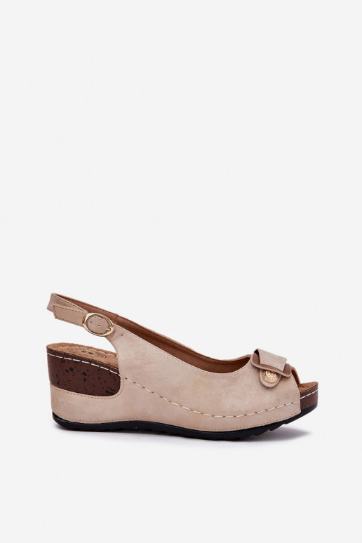 Sandali leggeri con piattaforma sabbia e oro Comfort Shoes Efravia