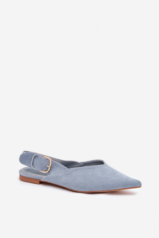 Ballerine blu da donna con fibbie Tanelia