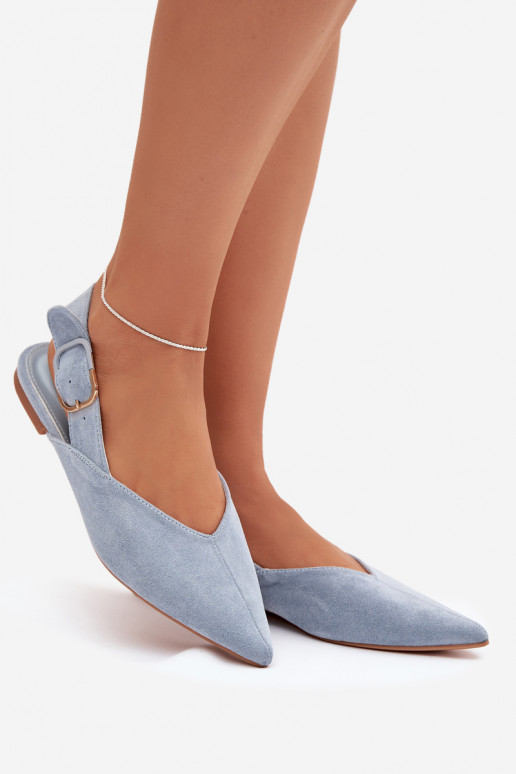 Ballerine blu da donna con fibbie Tanelia