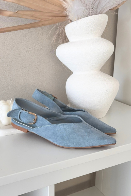 Ballerine blu da donna con fibbie Tanelia