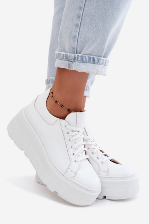Sneakers da donna con piattaforma di colore bianco Zazoo N1000S3