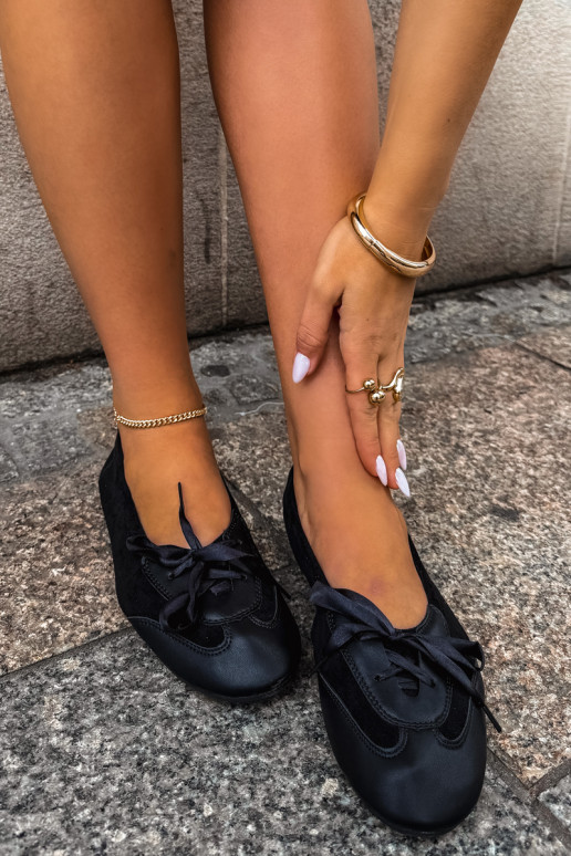 Ballerine sportive nere con dettagli eleganti Peonia