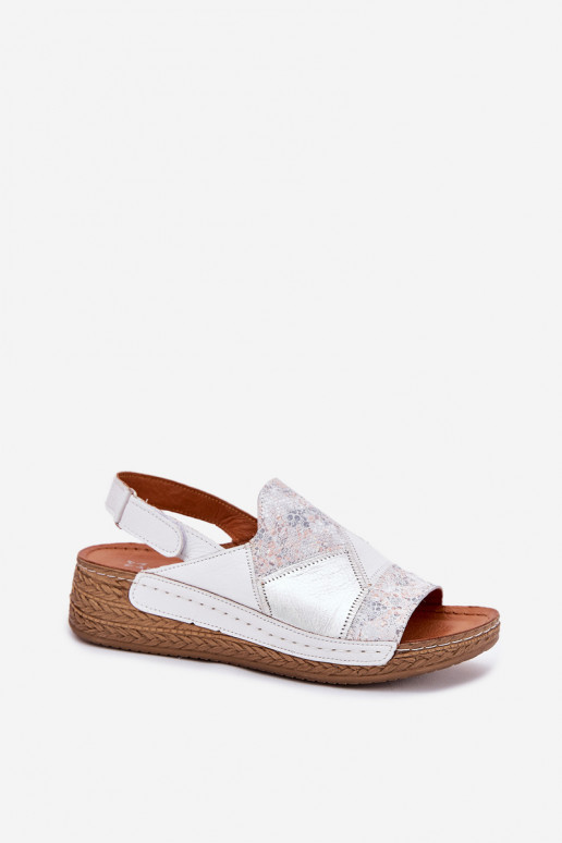 Sandali bianchi da donna con piattaforma Braid Tai turiciejka L7067-11