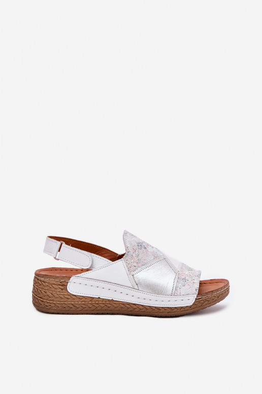 Sandali bianchi da donna con piattaforma Braid Tai turiciejka L7067-11