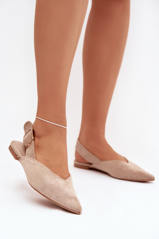 Ballerine beige da donna con fibbie Tanelia