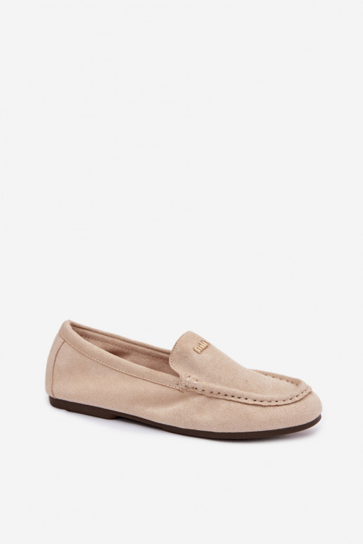 Mocassini beige da donna con dettagli dorati Sarivelle