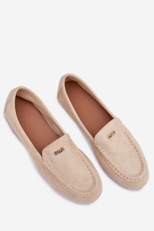 Mocassini beige da donna con dettagli dorati Sarivelle
