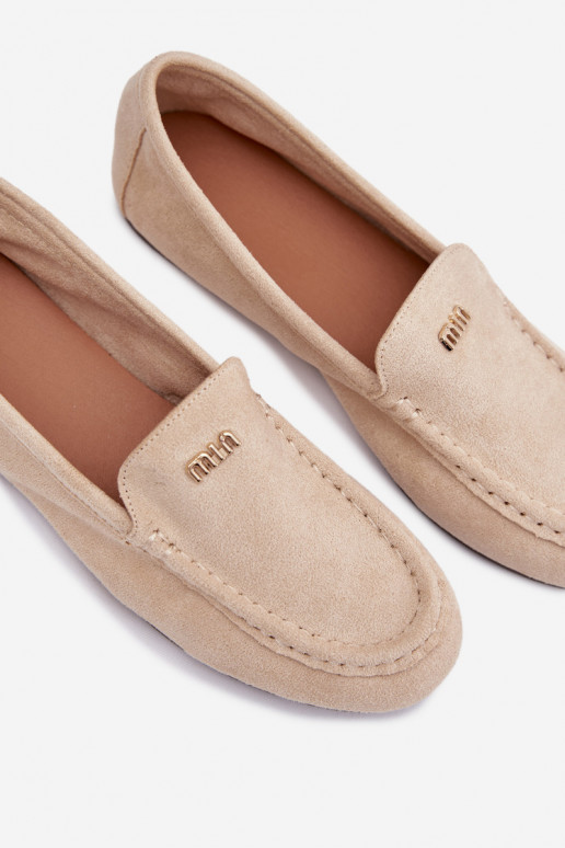 Mocassini beige da donna con dettagli dorati Sarivelle