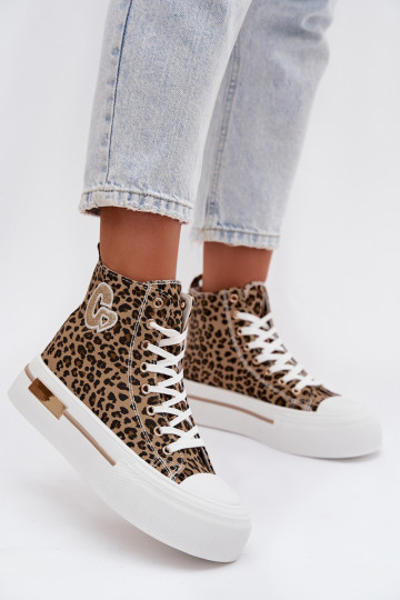 Scarpe casual con piattaforma e stampa leopardata Meloria 2