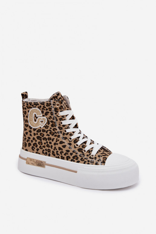 Scarpe casual con piattaforma e stampa leopardata Meloria