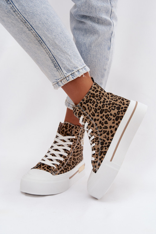 Scarpe casual con piattaforma e stampa leopardata Meloria