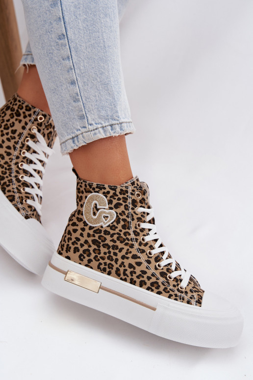 Scarpe casual con piattaforma e stampa leopardata Meloria