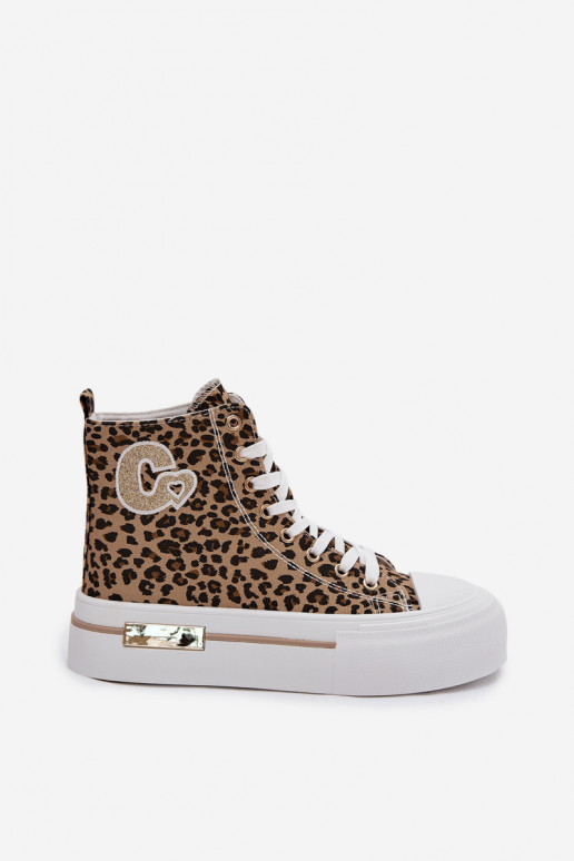 Scarpe casual con piattaforma e stampa leopardata Meloria