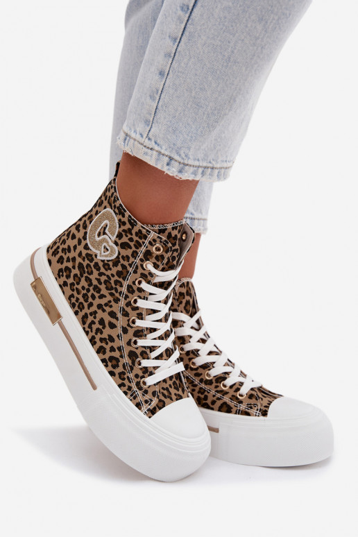 Scarpe casual con piattaforma e stampa leopardata Meloria