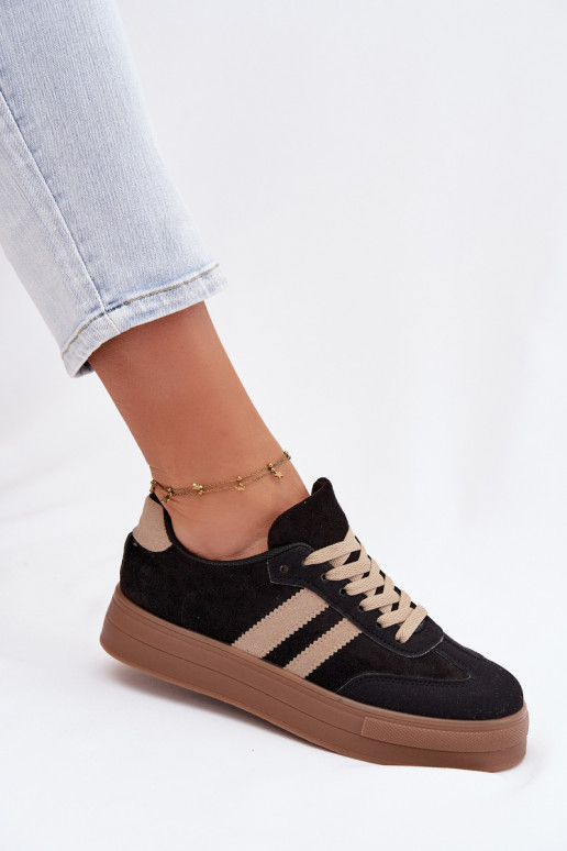 Scarpe sportive nere con piattaforma Giselia