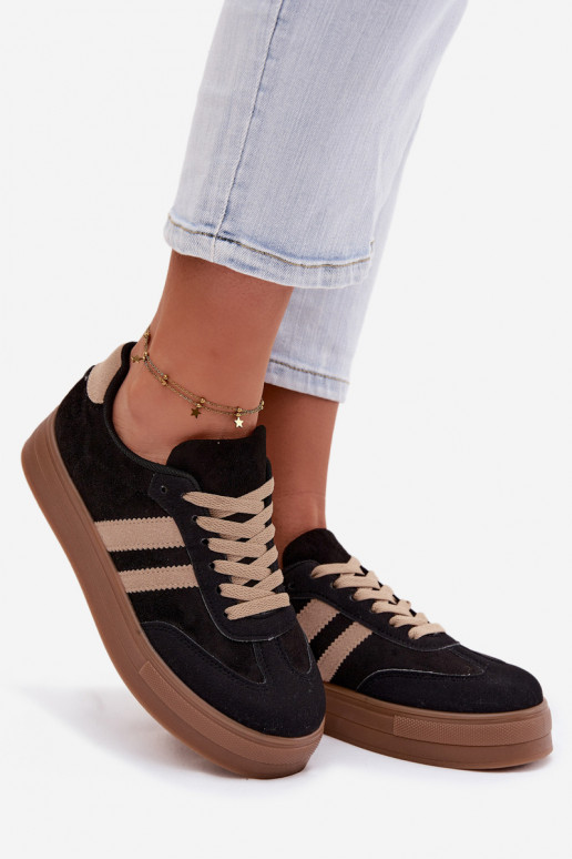 Scarpe sportive nere con piattaforma Giselia