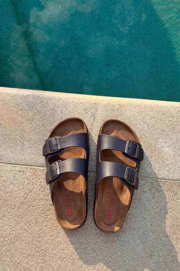 Ciabatte leggere da uomo con fibbie in ecopelle Big Star NN174530 blu scuro