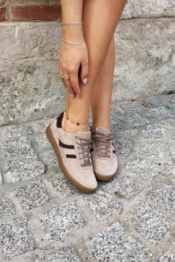 Sneakers in suede sabbia Zazoo N1176S2
