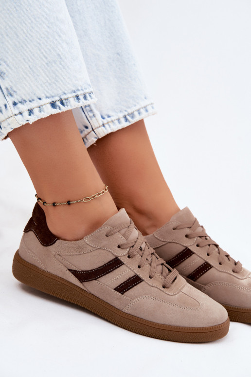 Sneakers in suede sabbia Zazoo N1176S2