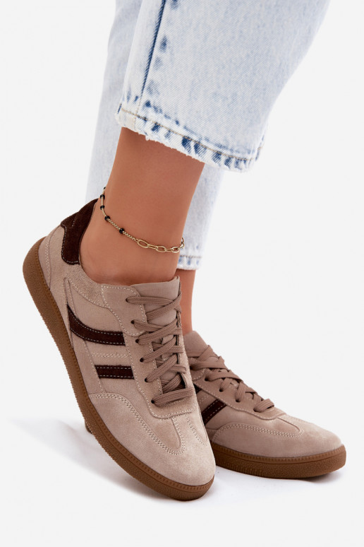 Sneakers in suede sabbia Zazoo N1176S2