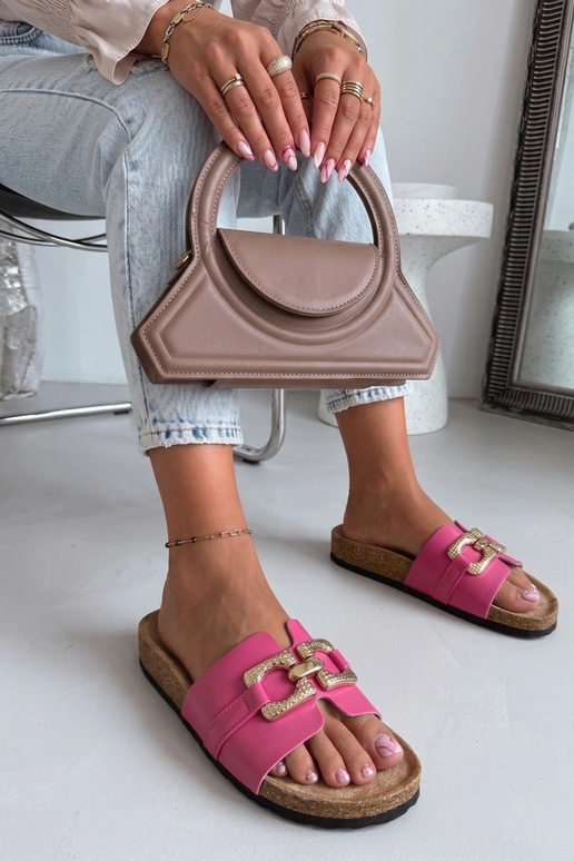 Zoccoli rosa con fibbia decorativa Rachele