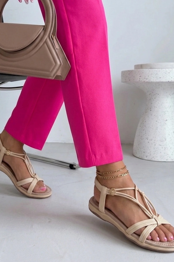 Sandali color sabbia slip-on con strass Moa