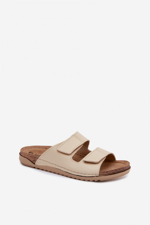 Pantofole in pelle da donna avorio Inblu AA0005GU