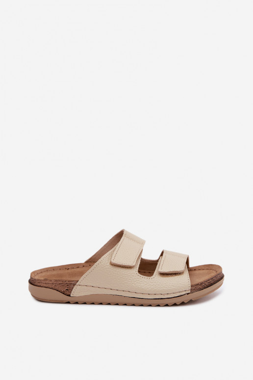 Pantofole in pelle da donna avorio Inblu AA0005GU