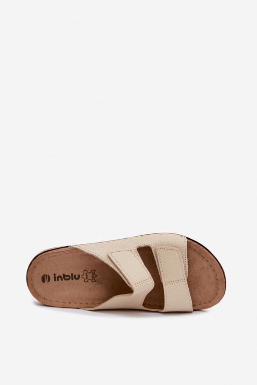 Pantofole in pelle da donna avorio Inblu AA0005GU