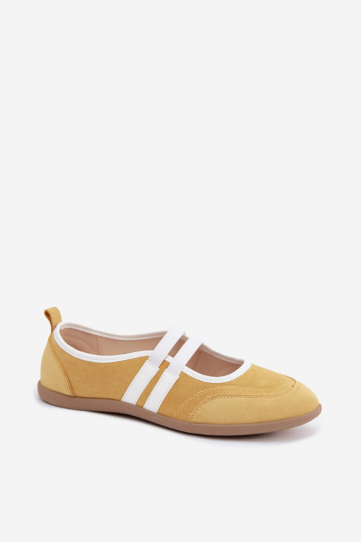 Ballerine gialle in stile sportivo con cinturini elastici Donatella