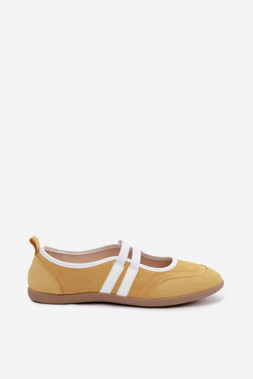 Ballerine gialle in stile sportivo con cinturini elastici Donatella