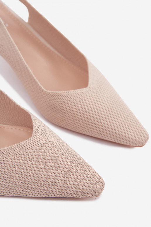 Sandali con tacco alto beige Typu Klepsydra Purea