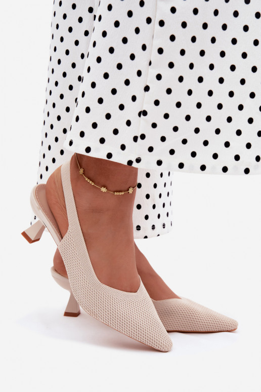 Sandali con tacco alto beige Typu Klepsydra Purea