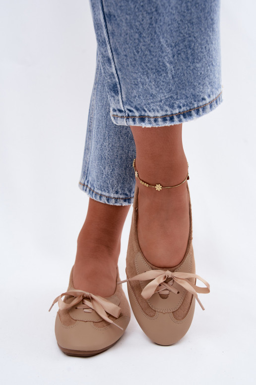 Ballerine sportive sabbia con dettagli eleganti Peonia