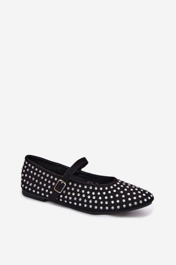 Ballerine nere decorate con cinturini Nerolia 2
