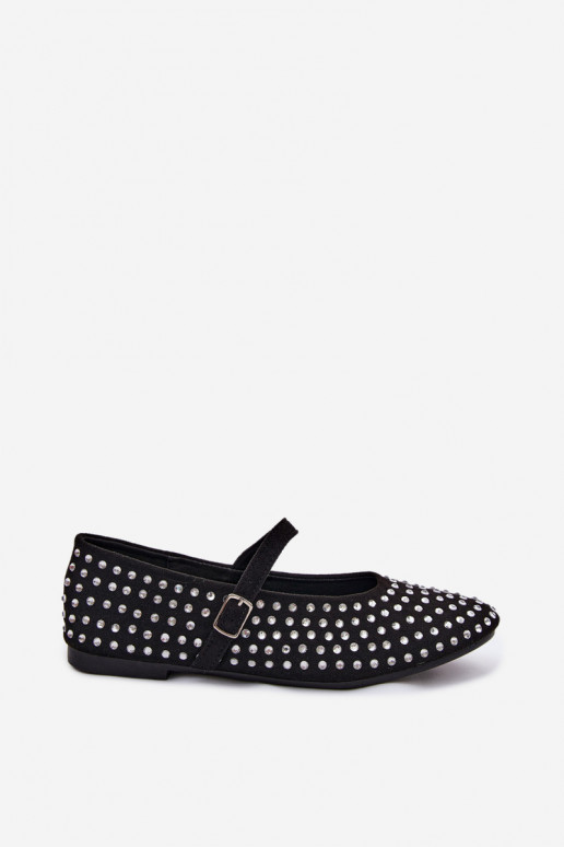 Ballerine nere decorate con cinturini Nerolia