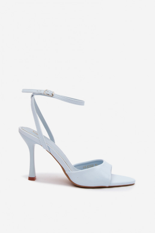 Sandali blu da donna con tacco sottile in pelle sintetica Palmer