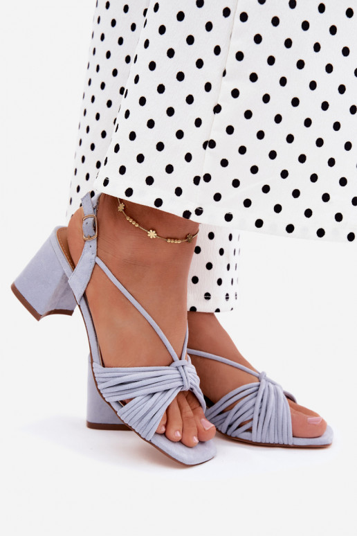 Sandali da donna con cinturini e tacchi blu Taffina
