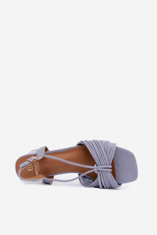 Sandali da donna con cinturini e tacchi blu Taffina