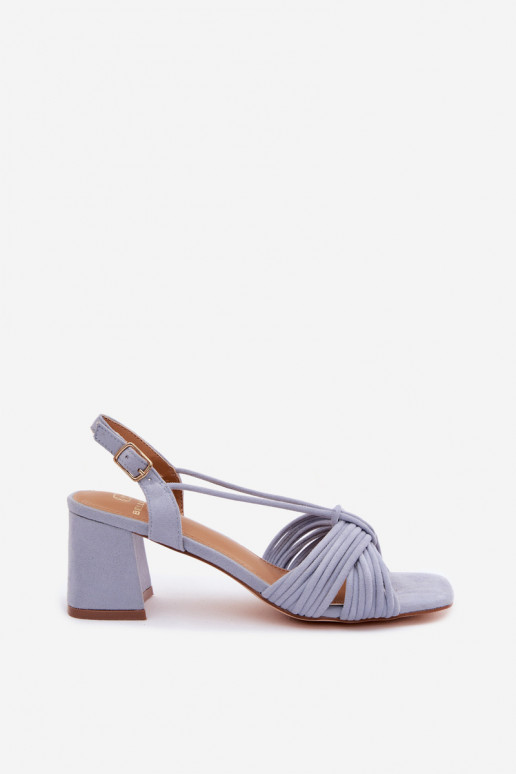 Sandali da donna con cinturini e tacchi blu Taffina