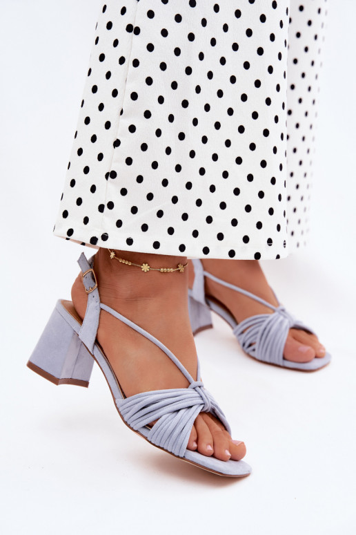Sandali da donna con cinturini e tacchi blu Taffina