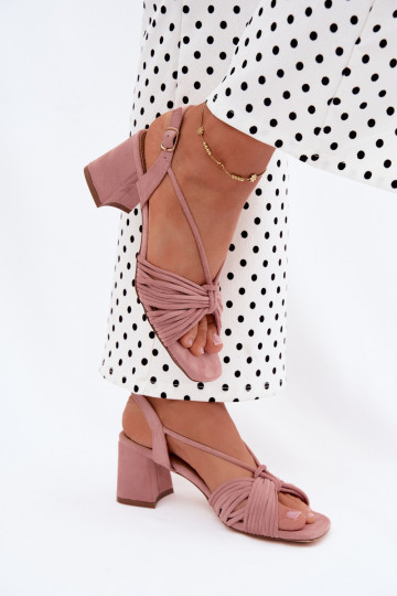 Sandali da donna con cinturini e tacchi in rosa Taffina